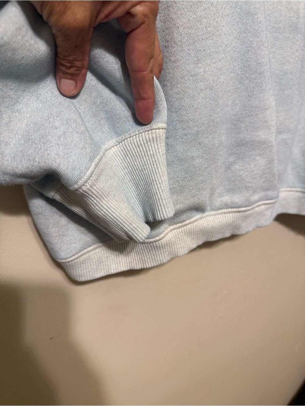 aerie Light Blue Zip-Up Funnel Neck Sweatshirt - Picture 5 of 9